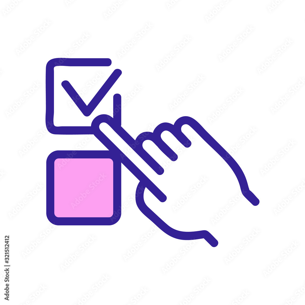 Choosing the answer is the icon vector. Thin line sign. Isolated contour symbol illustration Choosing the answer is the icon vector. Thin line sign. Isolated contour symbol illustration
