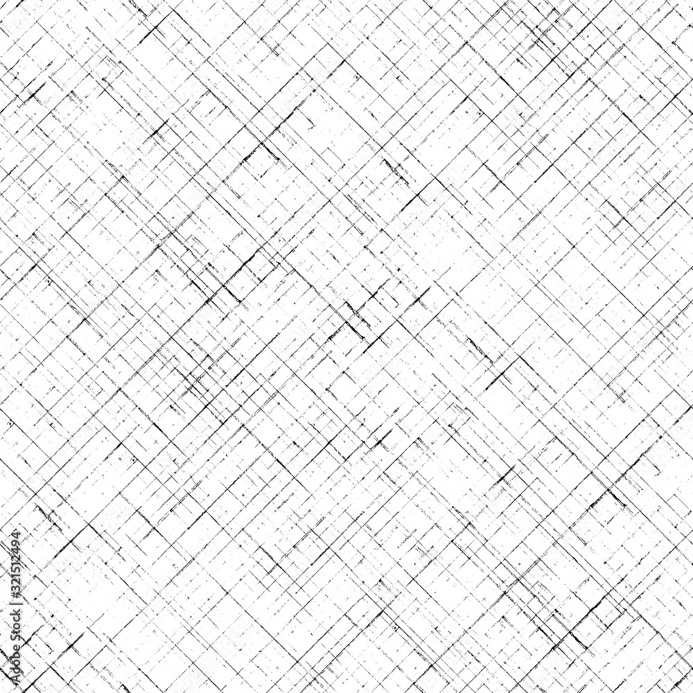 Stripe diagonal plaid seamless pattern. Black stripes on white background