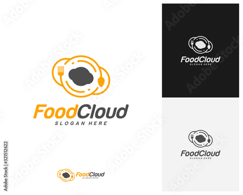 Food Cloud logo design vector. Food logo template. Restaurant  food court  cafe logo concept. Icon symbol. Illustration
