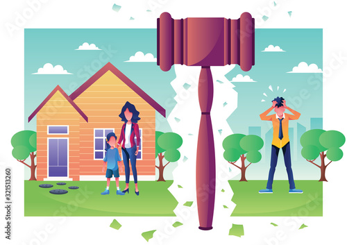 Divorce Concept Flat Design