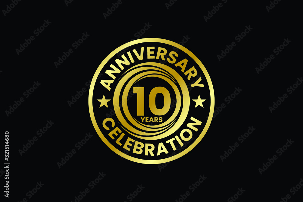 Anniversary logo template Vector design birthday celebration, Golden anniversary emblem, Design for booklet leaflet magazine brochure poster web invitation or greeting card Anniversary logo template Vector design birthday celebration, Golden anniversary emblem, Design for booklet leaflet magazine brochure poster web invitation or greeting card