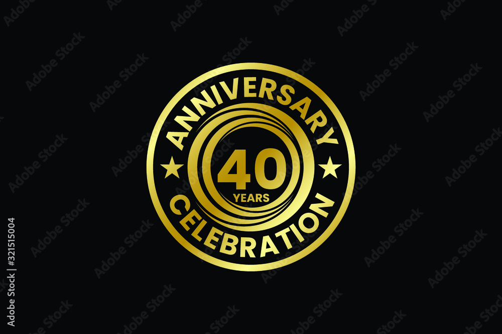 Naklejka premium Anniversary logo template Vector design birthday celebration, Golden anniversary emblem, Design for booklet leaflet magazine brochure poster web invitation or greeting card
