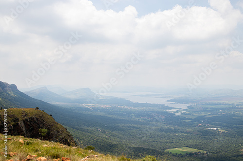 View of the Hartbeespoort Dam from atop of the Magaliesberg Mountain range