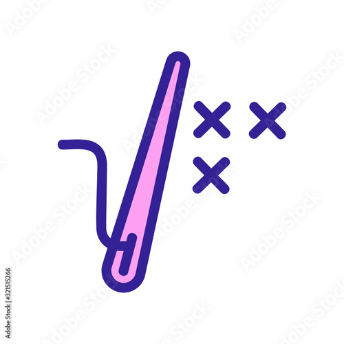 embroidering cross vector icon. Thin line sign. Isolated contour symbol illustration