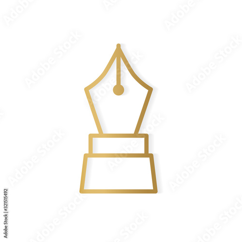 golden fountain pen nib icon- vector illustration