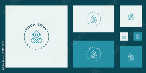 Clean natural and elegant lines symbol inspiring beauty, yoga and spa design logo.