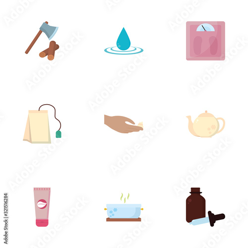 Isolated spa center icon set vector design