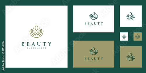 Clean and elegant abstract flowers inspiring beauty, yoga and spa design logos.
