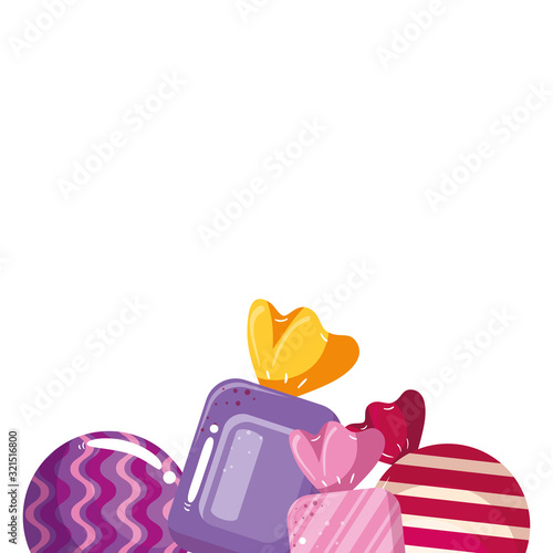 set of candies isolated icon vector illustration design