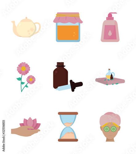 Isolated spa center icon set vector design