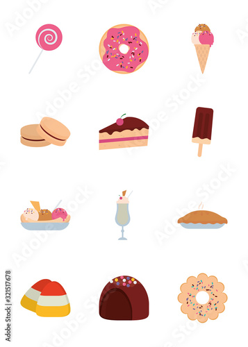 Isolated sweet food icon set vector design