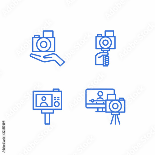 4 Blue Vlogger Vector Icons