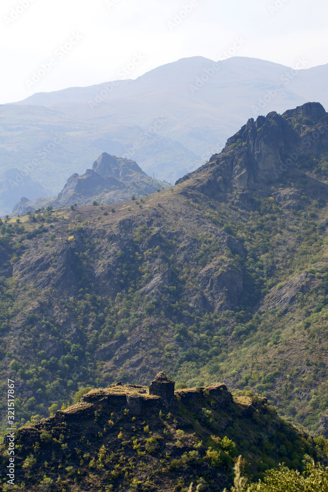 Armenia: Caucasus with old dilapidated castle