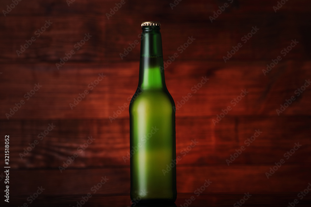 green full bottle with beer green full bottle with beer