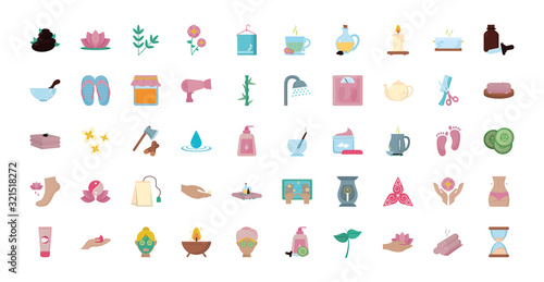 Isolated spa center icon set vector design