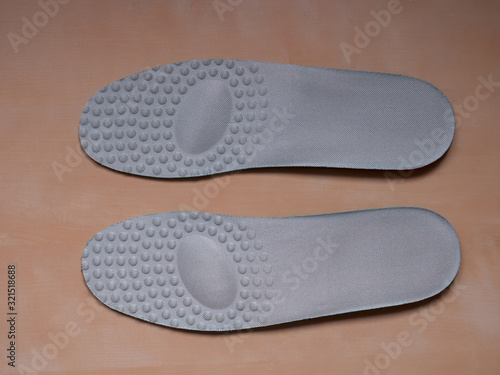 Insoles for shoes on white background. copy space for text