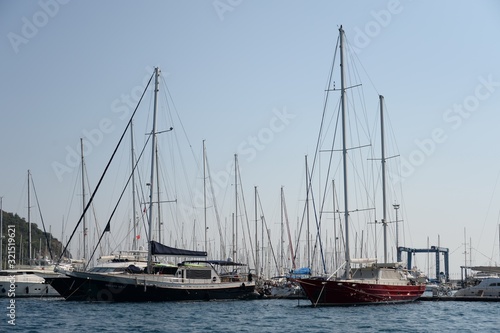 Traditional Turkish gulets in the Harbor of Marmaris
