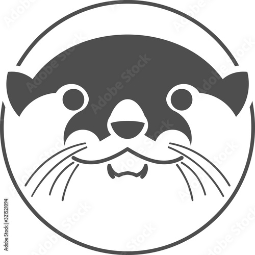 Tableau sur toile logo design silhouette character otter