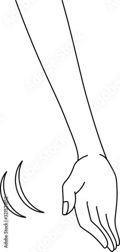 手を差し出す女性の手元
