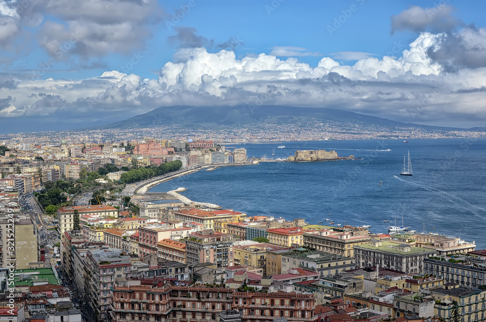 Naples bay with Vesuv summer landscape photography