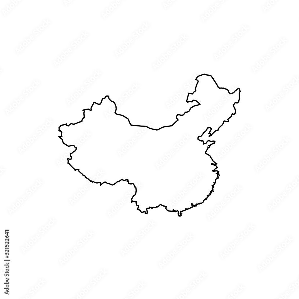 Obraz premium China map flat icon, China Blank Map Isolated on White Background