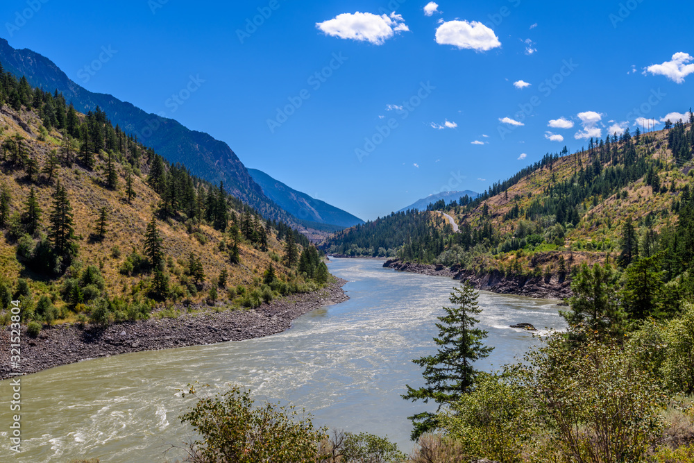 Majestic mountain river in summer in Vancouver, Canada. Majestic mountain river in summer in Vancouver, Canada.