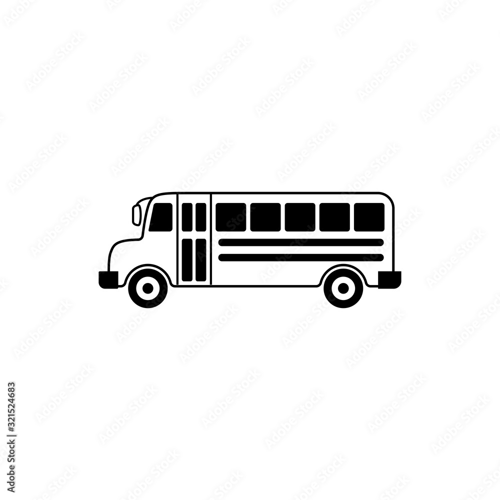 Bus vector icon in  trendy flat design