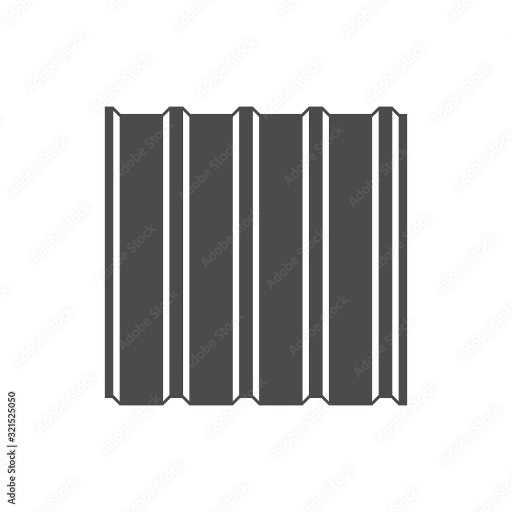 Naklejka premium Profile sheet iron for roofs and fences icon in flat style.Vector illustration.