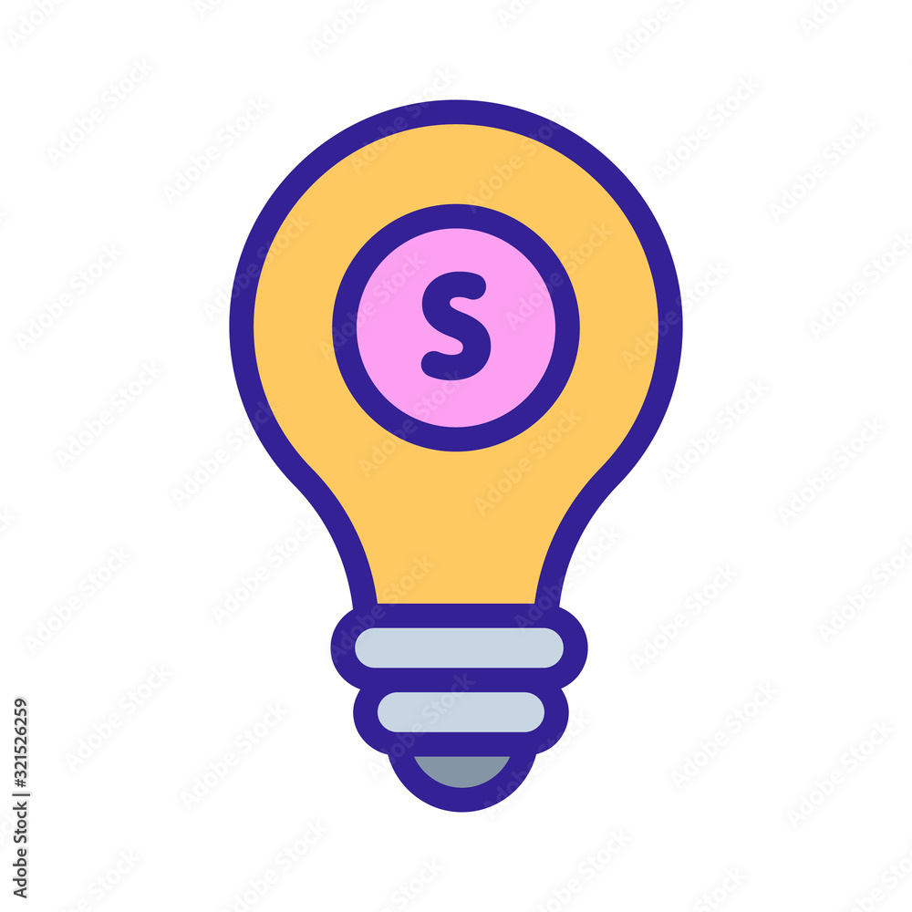 Light bulb money icon vector. Thin line sign. Isolated contour symbol illustration Light bulb money icon vector. Thin line sign. Isolated contour symbol illustration