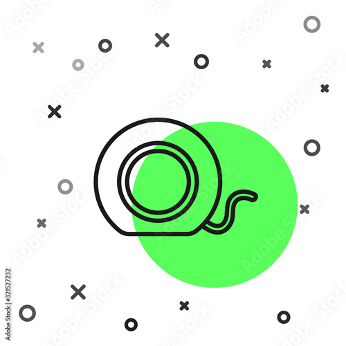 Black line Dental floss icon isolated on white background. Vector Illustration