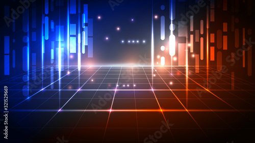 Abstract digital technology vector background of the future. Science, futuristic, web, network concept. EPS 10. © popitius