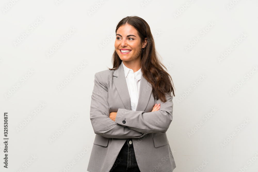 Young business woman over isolated white background laughing Young business woman over isolated white background laughing