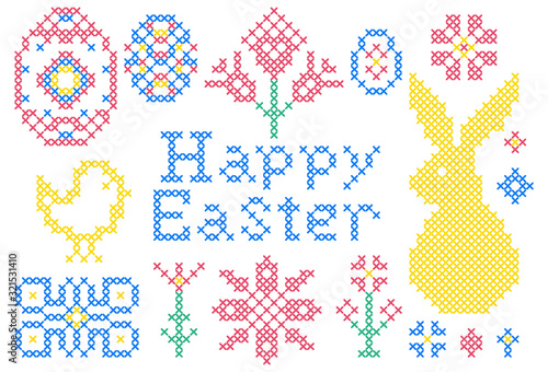 cross stitch embroidery elements