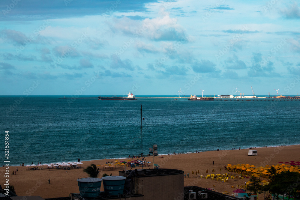 Obraz premium view of the sea and beach