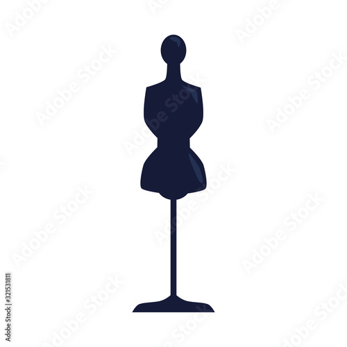 Sewing dress form mannequin isolated on white background