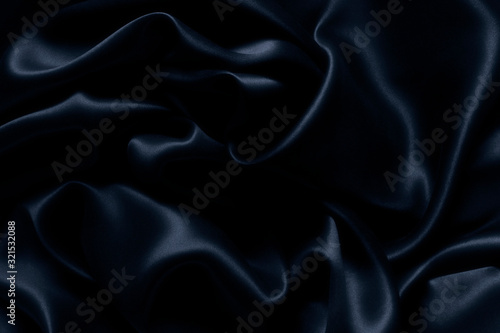 Close-up of fine blue silk, texture background