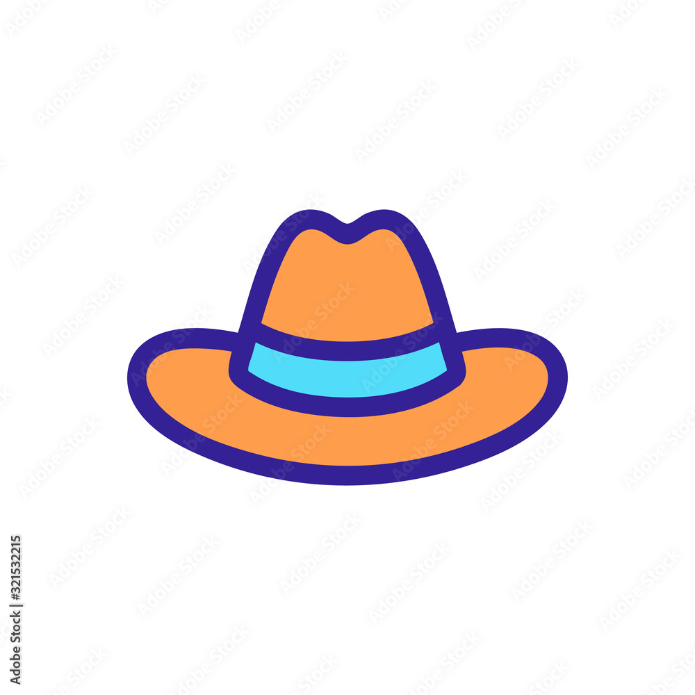 hat icon vector. Thin line sign. Isolated contour symbol illustration hat icon vector. Thin line sign. Isolated contour symbol illustration