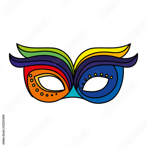 mask carnival traditional isolated icon vector illustration design