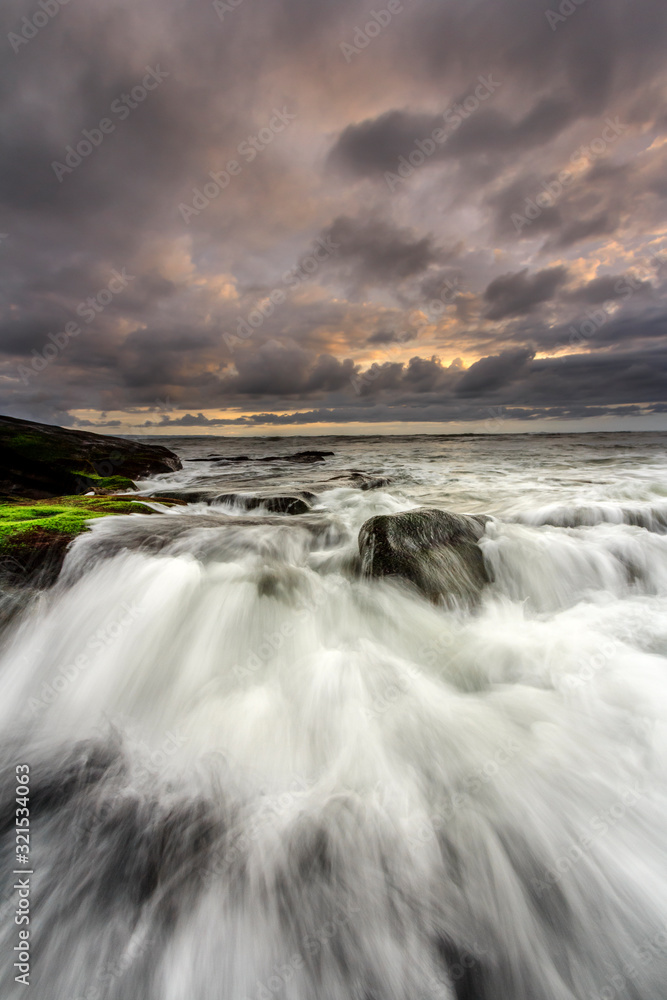 Cloudy Sunset on Mengening Beach