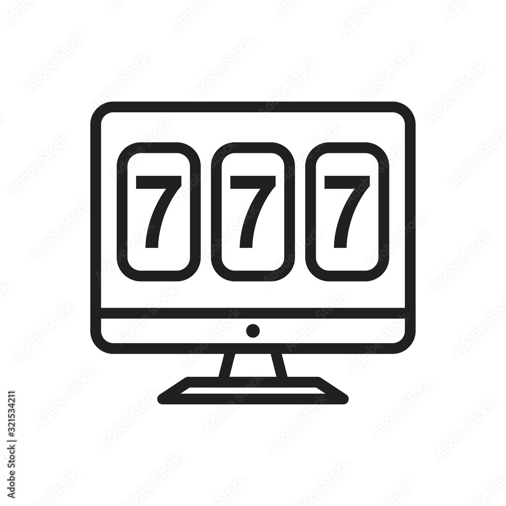 online slot machine with lucky sevens jackpot icon template black color editable. online slot machine with lucky sevens jackpot icon symbol Flat vector illustration for graphic and web design. online slot machine with lucky sevens jackpot icon template black color editable. online slot machine with lucky sevens jackpot icon symbol Flat vector illustration for graphic and web design.