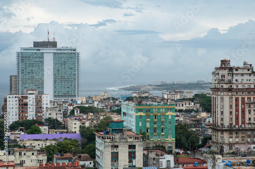Cuba, Havana, City downtown with Hotel Tryp Habana Libre in background photo
