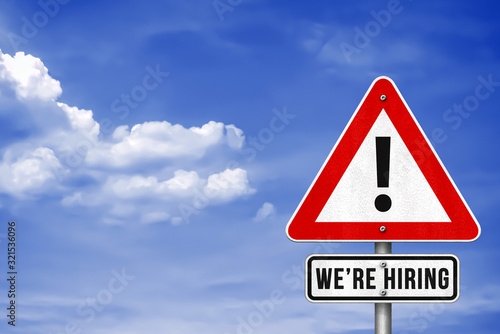 We are hiring - road sign message