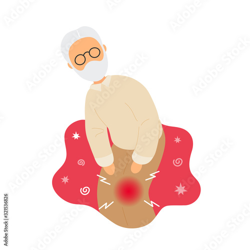 Old man with knee pain