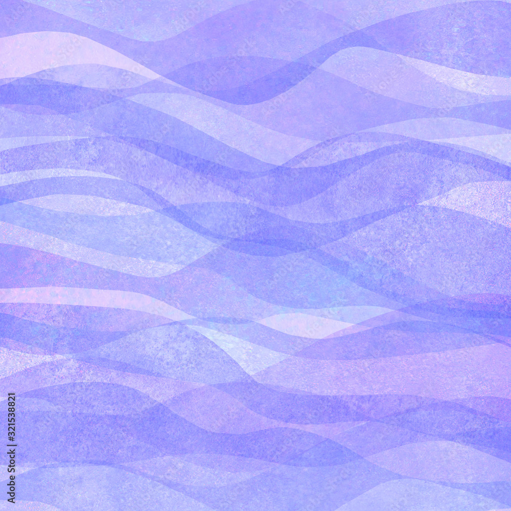 Naklejka premium Watercolor transparent wave purple lavender colored background. Watercolour hand painted waves illustration