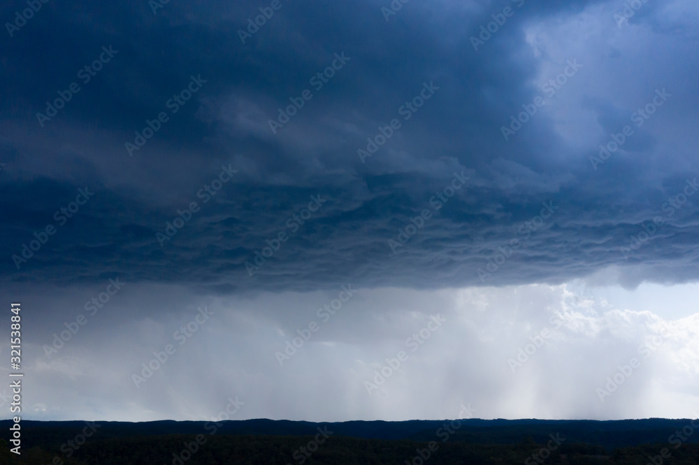 A severe thunderstorm and rain in the greater Sydney basin