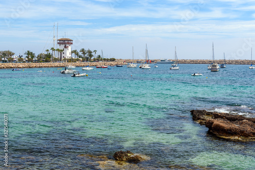 Fototapeta Naklejka Na Ścianę i Meble -  View of the bay and Puerto Portals marina resort located on the south-west coast of Majorca. Balearic islands, Spain