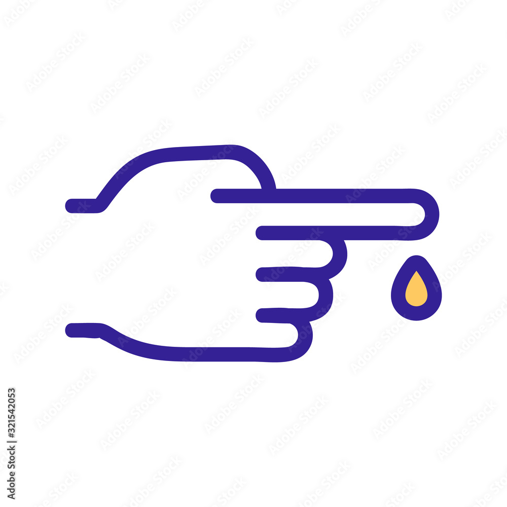 finger blood icon vector. Thin line sign. Isolated contour symbol illustration finger blood icon vector. Thin line sign. Isolated contour symbol illustration