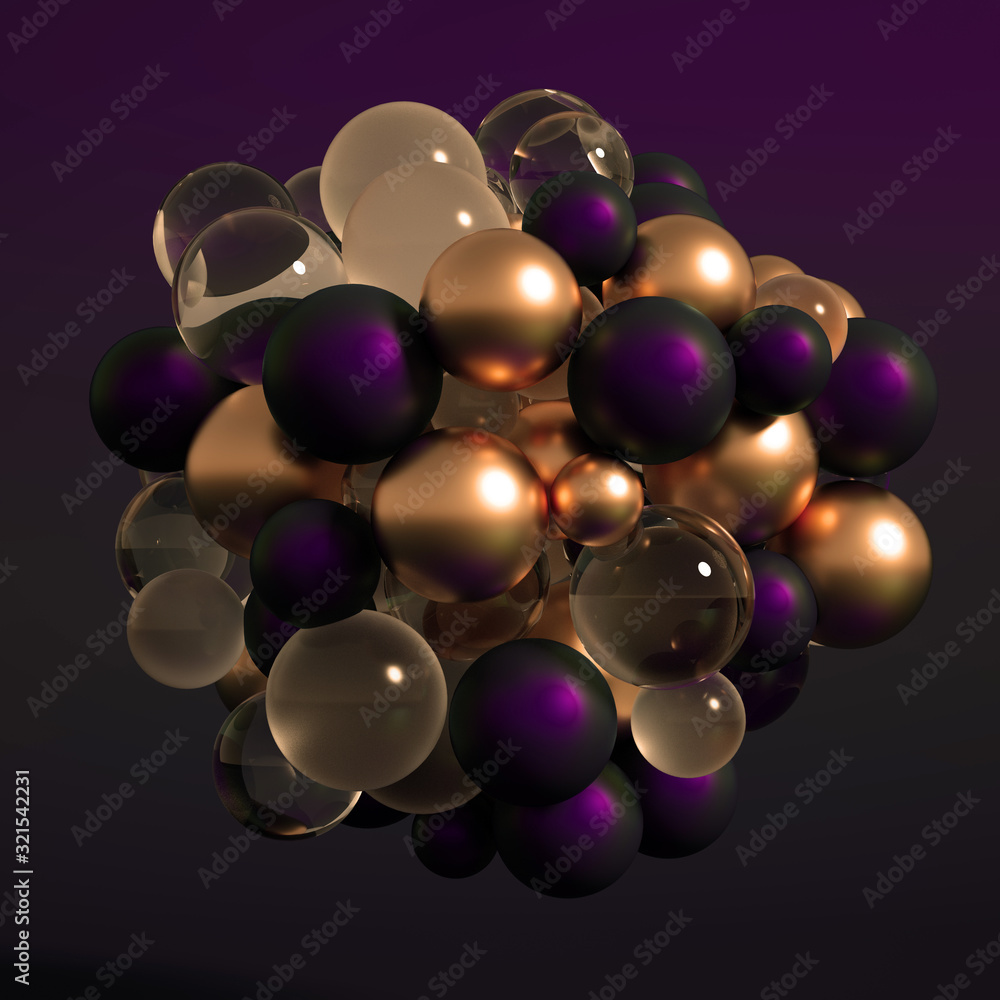 Fototapeta premium Abstract metal background. 3d illustration, 3d rendering.