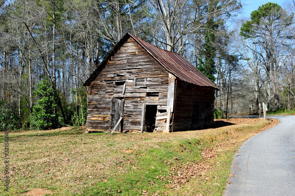 Old rustic abandoned farm barn shed at rural Georgia, USA Old rustic abandoned farm barn shed at rural Georgia, USA