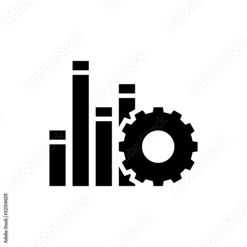 Graph Settings Vector Icon style illustration Data Science EPS